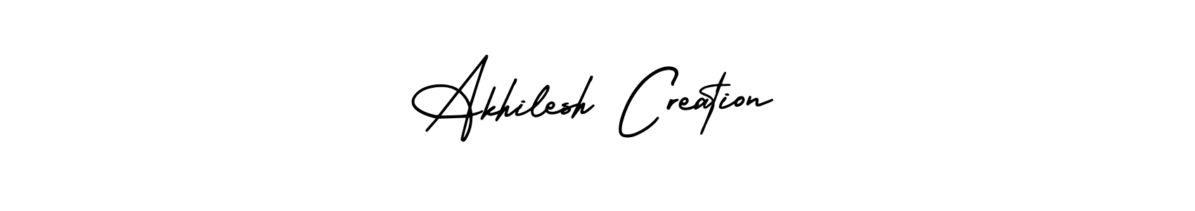 AmerikaSignatureDemo-Regular is a professional signature style that is perfect for those who want to add a touch of class to their signature. It is also a great choice for those who want to make their signature more unique. Get Akhilesh Creation name to fancy signature for free. Akhilesh Creation signature style 3 images and pictures png