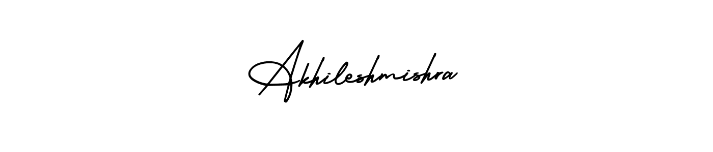 The best way (AmerikaSignatureDemo-Regular) to make a short signature is to pick only two or three words in your name. The name Akhileshmishra include a total of six letters. For converting this name. Akhileshmishra signature style 3 images and pictures png