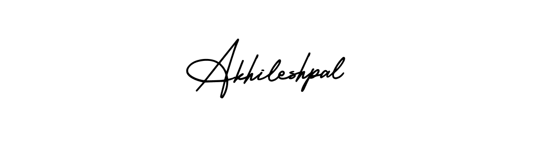 You should practise on your own different ways (AmerikaSignatureDemo-Regular) to write your name (Akhileshpal) in signature. don't let someone else do it for you. Akhileshpal signature style 3 images and pictures png