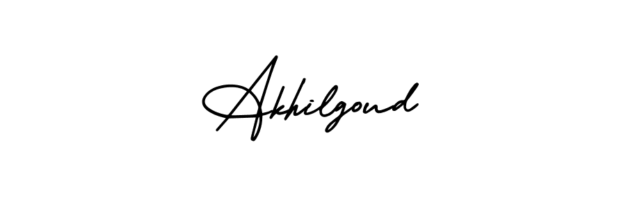 The best way (AmerikaSignatureDemo-Regular) to make a short signature is to pick only two or three words in your name. The name Akhilgoud include a total of six letters. For converting this name. Akhilgoud signature style 3 images and pictures png