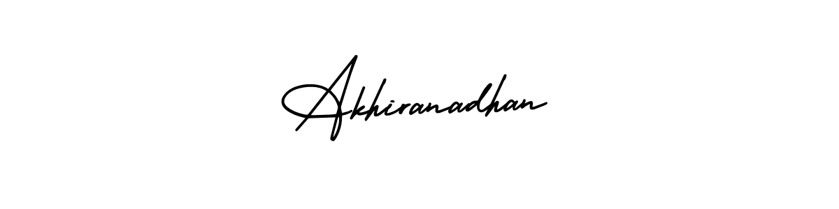 How to make Akhiranadhan name signature. Use AmerikaSignatureDemo-Regular style for creating short signs online. This is the latest handwritten sign. Akhiranadhan signature style 3 images and pictures png