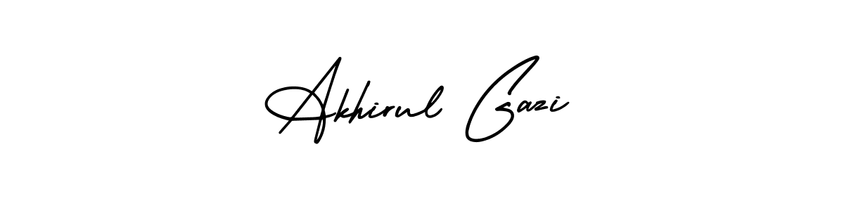 Design your own signature with our free online signature maker. With this signature software, you can create a handwritten (AmerikaSignatureDemo-Regular) signature for name Akhirul Gazi. Akhirul Gazi signature style 3 images and pictures png