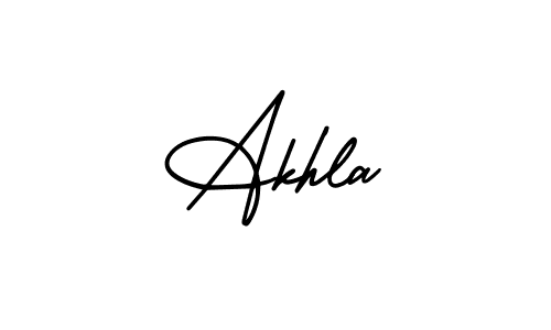 Make a beautiful signature design for name Akhla. With this signature (AmerikaSignatureDemo-Regular) style, you can create a handwritten signature for free. Akhla signature style 3 images and pictures png
