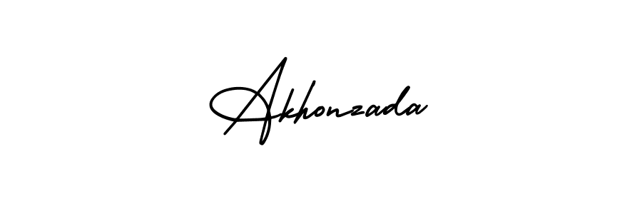 Akhonzada stylish signature style. Best Handwritten Sign (AmerikaSignatureDemo-Regular) for my name. Handwritten Signature Collection Ideas for my name Akhonzada. Akhonzada signature style 3 images and pictures png