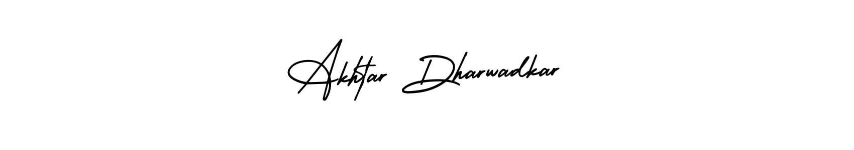How to make Akhtar Dharwadkar name signature. Use AmerikaSignatureDemo-Regular style for creating short signs online. This is the latest handwritten sign. Akhtar Dharwadkar signature style 3 images and pictures png