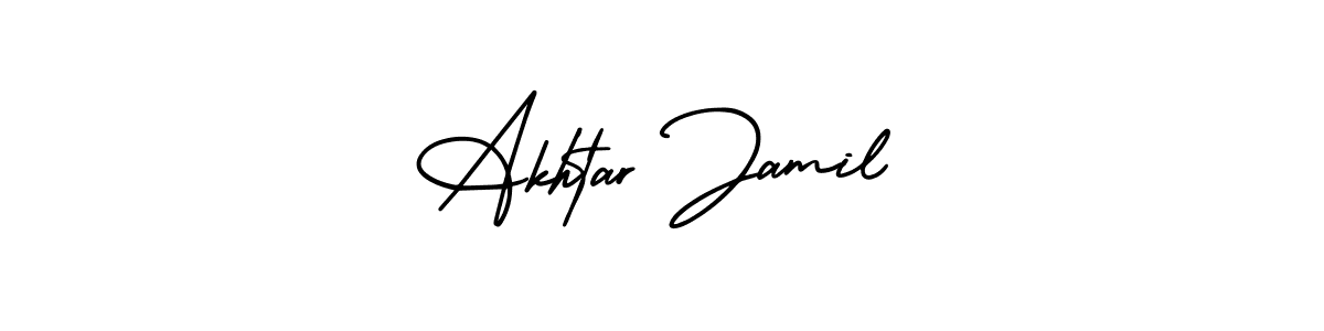 Make a beautiful signature design for name Akhtar Jamil. With this signature (AmerikaSignatureDemo-Regular) style, you can create a handwritten signature for free. Akhtar Jamil signature style 3 images and pictures png