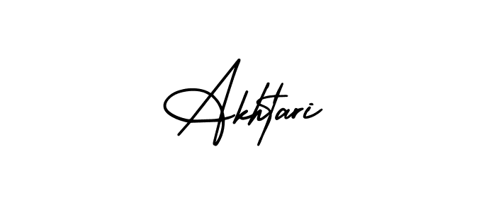 You should practise on your own different ways (AmerikaSignatureDemo-Regular) to write your name (Akhtari) in signature. don't let someone else do it for you. Akhtari signature style 3 images and pictures png