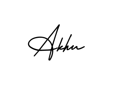 Create a beautiful signature design for name Akhu. With this signature (AmerikaSignatureDemo-Regular) fonts, you can make a handwritten signature for free. Akhu signature style 3 images and pictures png