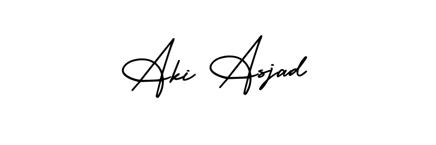 How to Draw Aki Asjad signature style? AmerikaSignatureDemo-Regular is a latest design signature styles for name Aki Asjad. Aki Asjad signature style 3 images and pictures png