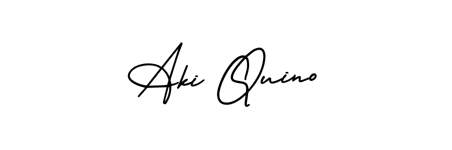 Design your own signature with our free online signature maker. With this signature software, you can create a handwritten (AmerikaSignatureDemo-Regular) signature for name Aki Quino. Aki Quino signature style 3 images and pictures png