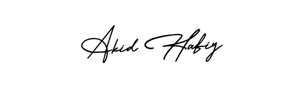 How to make Akid Hafiy name signature. Use AmerikaSignatureDemo-Regular style for creating short signs online. This is the latest handwritten sign. Akid Hafiy signature style 3 images and pictures png