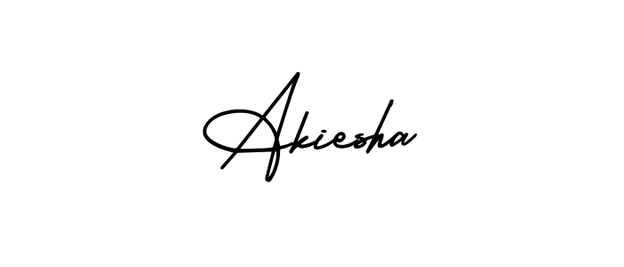 Use a signature maker to create a handwritten signature online. With this signature software, you can design (AmerikaSignatureDemo-Regular) your own signature for name Akiesha. Akiesha signature style 3 images and pictures png