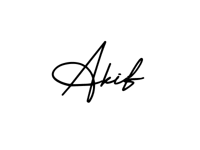 Use a signature maker to create a handwritten signature online. With this signature software, you can design (AmerikaSignatureDemo-Regular) your own signature for name Akif. Akif signature style 3 images and pictures png