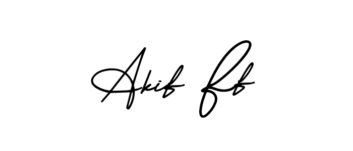 Design your own signature with our free online signature maker. With this signature software, you can create a handwritten (AmerikaSignatureDemo-Regular) signature for name Akif Ff. Akif Ff signature style 3 images and pictures png