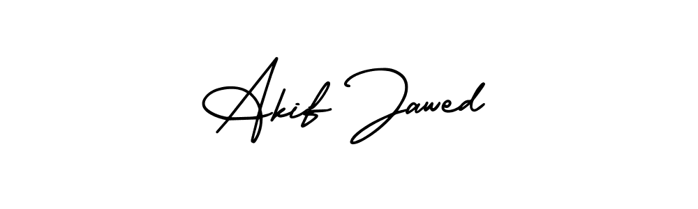 You should practise on your own different ways (AmerikaSignatureDemo-Regular) to write your name (Akif Jawed) in signature. don't let someone else do it for you. Akif Jawed signature style 3 images and pictures png