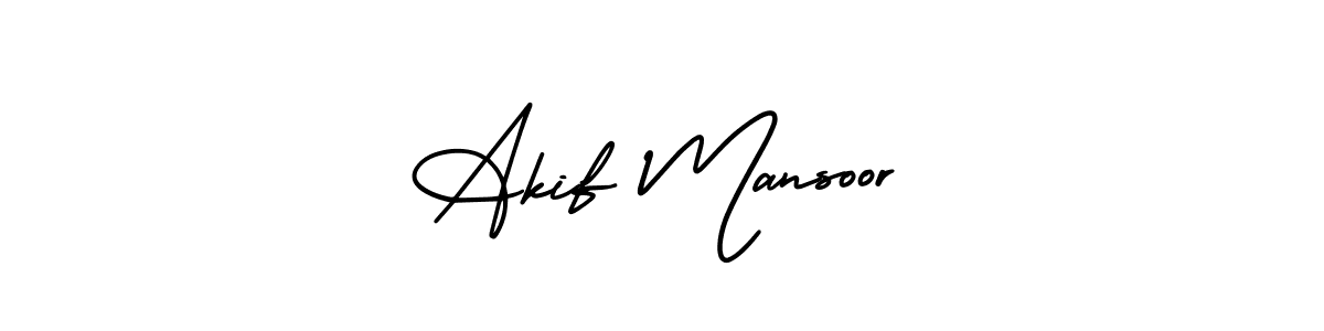 How to make Akif Mansoor name signature. Use AmerikaSignatureDemo-Regular style for creating short signs online. This is the latest handwritten sign. Akif Mansoor signature style 3 images and pictures png