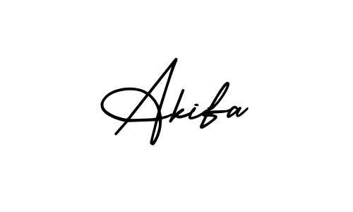 Use a signature maker to create a handwritten signature online. With this signature software, you can design (AmerikaSignatureDemo-Regular) your own signature for name Akifa. Akifa signature style 3 images and pictures png