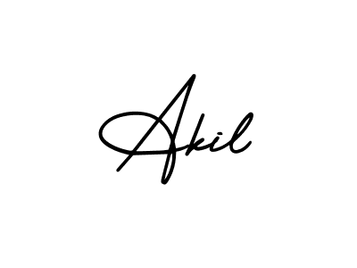 Use a signature maker to create a handwritten signature online. With this signature software, you can design (AmerikaSignatureDemo-Regular) your own signature for name Akil. Akil signature style 3 images and pictures png