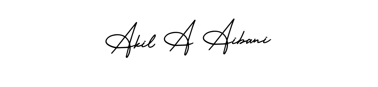 Akil A Aibani stylish signature style. Best Handwritten Sign (AmerikaSignatureDemo-Regular) for my name. Handwritten Signature Collection Ideas for my name Akil A Aibani. Akil A Aibani signature style 3 images and pictures png