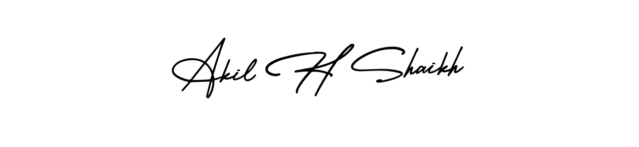 Create a beautiful signature design for name Akil H Shaikh. With this signature (AmerikaSignatureDemo-Regular) fonts, you can make a handwritten signature for free. Akil H Shaikh signature style 3 images and pictures png
