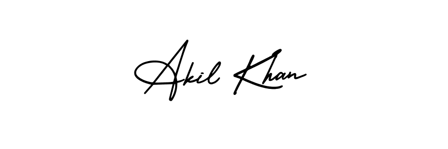 Design your own signature with our free online signature maker. With this signature software, you can create a handwritten (AmerikaSignatureDemo-Regular) signature for name Akil Khan. Akil Khan signature style 3 images and pictures png