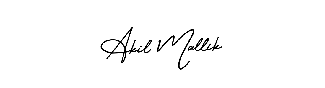 How to make Akil Mallik name signature. Use AmerikaSignatureDemo-Regular style for creating short signs online. This is the latest handwritten sign. Akil Mallik signature style 3 images and pictures png