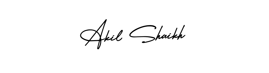 Make a beautiful signature design for name Akil Shaikh. With this signature (AmerikaSignatureDemo-Regular) style, you can create a handwritten signature for free. Akil Shaikh signature style 3 images and pictures png