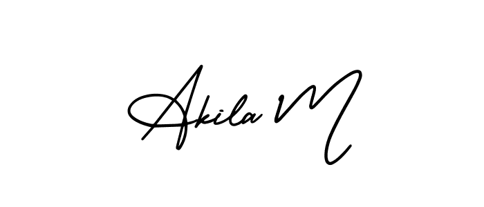 This is the best signature style for the Akila M name. Also you like these signature font (AmerikaSignatureDemo-Regular). Mix name signature. Akila M signature style 3 images and pictures png