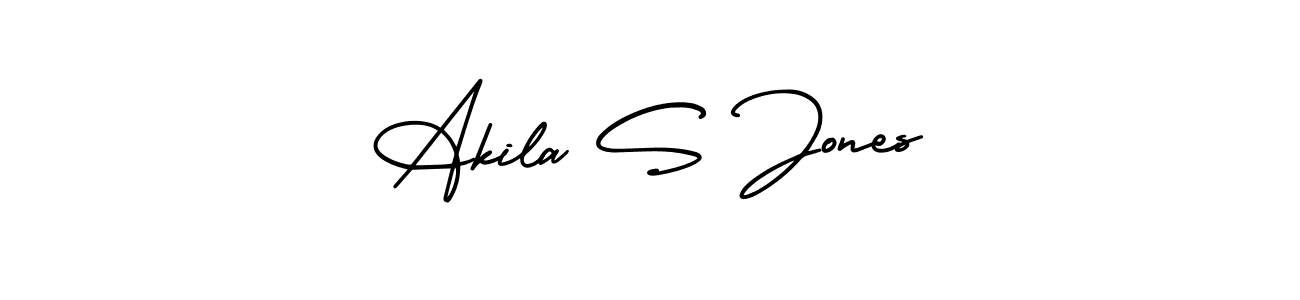 Akila S Jones stylish signature style. Best Handwritten Sign (AmerikaSignatureDemo-Regular) for my name. Handwritten Signature Collection Ideas for my name Akila S Jones. Akila S Jones signature style 3 images and pictures png