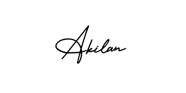 How to make Akilan signature? AmerikaSignatureDemo-Regular is a professional autograph style. Create handwritten signature for Akilan name. Akilan signature style 3 images and pictures png