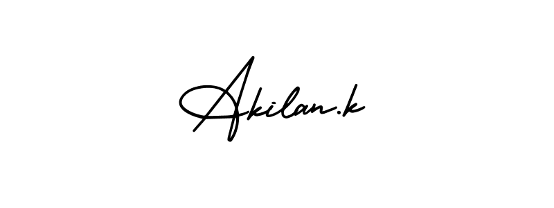 Create a beautiful signature design for name Akilan.k. With this signature (AmerikaSignatureDemo-Regular) fonts, you can make a handwritten signature for free. Akilan.k signature style 3 images and pictures png