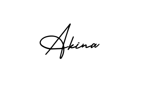 You should practise on your own different ways (AmerikaSignatureDemo-Regular) to write your name (Akina) in signature. don't let someone else do it for you. Akina signature style 3 images and pictures png