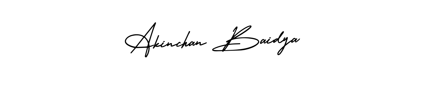 Also You can easily find your signature by using the search form. We will create Akinchan Baidya name handwritten signature images for you free of cost using AmerikaSignatureDemo-Regular sign style. Akinchan Baidya signature style 3 images and pictures png