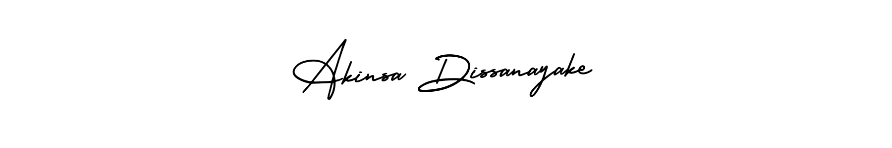 This is the best signature style for the Akinsa Dissanayake name. Also you like these signature font (AmerikaSignatureDemo-Regular). Mix name signature. Akinsa Dissanayake signature style 3 images and pictures png