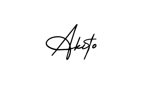 The best way (AmerikaSignatureDemo-Regular) to make a short signature is to pick only two or three words in your name. The name Akito include a total of six letters. For converting this name. Akito signature style 3 images and pictures png