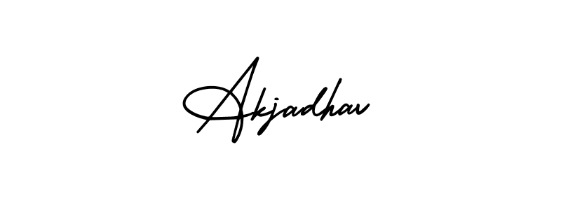 This is the best signature style for the Akjadhav name. Also you like these signature font (AmerikaSignatureDemo-Regular). Mix name signature. Akjadhav signature style 3 images and pictures png