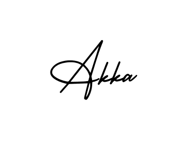 How to make Akka signature? AmerikaSignatureDemo-Regular is a professional autograph style. Create handwritten signature for Akka name. Akka signature style 3 images and pictures png