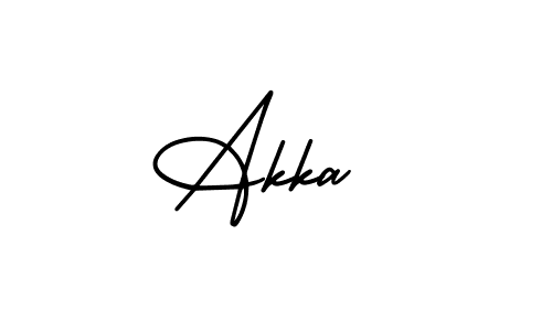 Create a beautiful signature design for name Akka . With this signature (AmerikaSignatureDemo-Regular) fonts, you can make a handwritten signature for free. Akka  signature style 3 images and pictures png