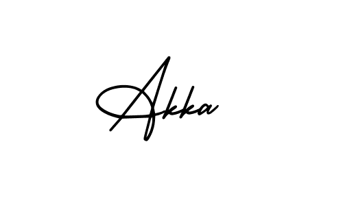 Akka  stylish signature style. Best Handwritten Sign (AmerikaSignatureDemo-Regular) for my name. Handwritten Signature Collection Ideas for my name Akka . Akka  signature style 3 images and pictures png