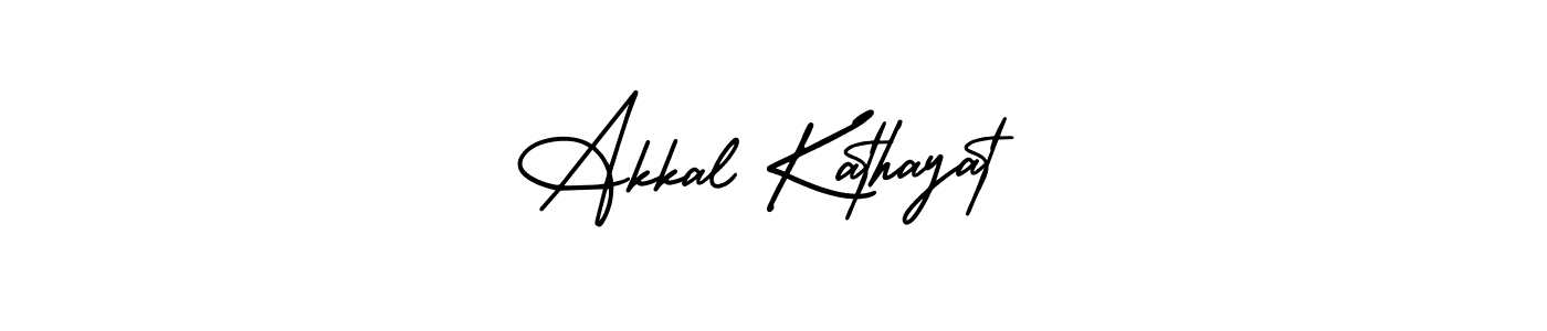 You should practise on your own different ways (AmerikaSignatureDemo-Regular) to write your name (Akkal Kathayat) in signature. don't let someone else do it for you. Akkal Kathayat signature style 3 images and pictures png