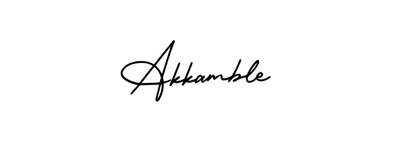 It looks lik you need a new signature style for name Akkamble. Design unique handwritten (AmerikaSignatureDemo-Regular) signature with our free signature maker in just a few clicks. Akkamble signature style 3 images and pictures png