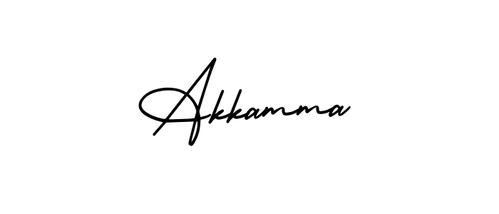 How to make Akkamma name signature. Use AmerikaSignatureDemo-Regular style for creating short signs online. This is the latest handwritten sign. Akkamma signature style 3 images and pictures png