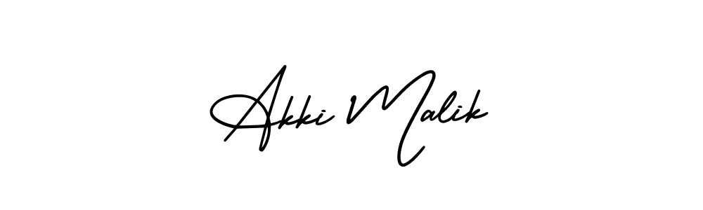 Akki Malik stylish signature style. Best Handwritten Sign (AmerikaSignatureDemo-Regular) for my name. Handwritten Signature Collection Ideas for my name Akki Malik. Akki Malik signature style 3 images and pictures png