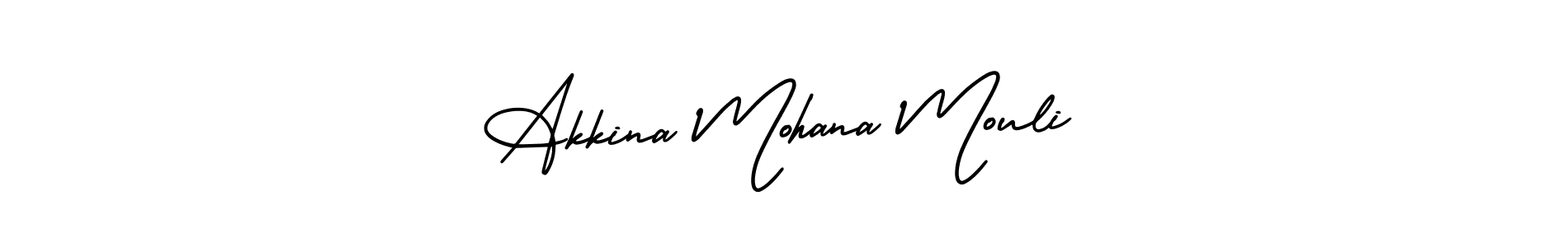 How to make Akkina Mohana Mouli name signature. Use AmerikaSignatureDemo-Regular style for creating short signs online. This is the latest handwritten sign. Akkina Mohana Mouli signature style 3 images and pictures png