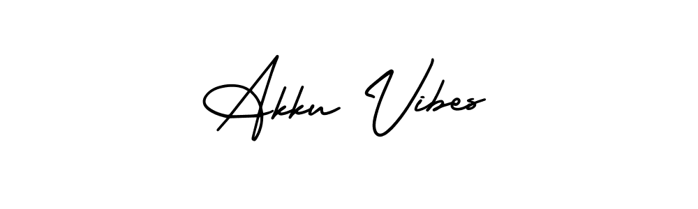 How to make Akku Vibes name signature. Use AmerikaSignatureDemo-Regular style for creating short signs online. This is the latest handwritten sign. Akku Vibes signature style 3 images and pictures png