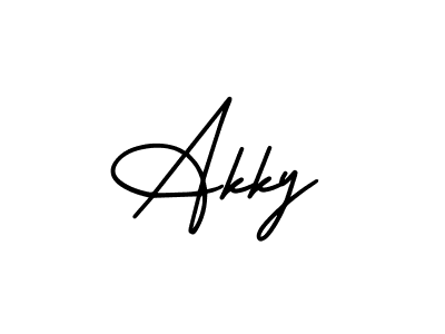 Use a signature maker to create a handwritten signature online. With this signature software, you can design (AmerikaSignatureDemo-Regular) your own signature for name Akky. Akky signature style 3 images and pictures png