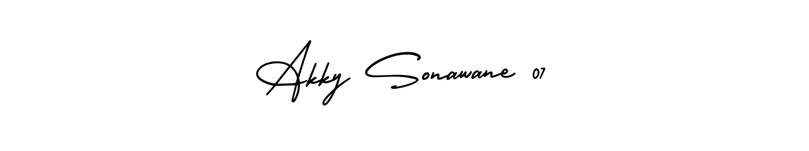 How to make Akky Sonawane 07 signature? AmerikaSignatureDemo-Regular is a professional autograph style. Create handwritten signature for Akky Sonawane 07 name. Akky Sonawane 07 signature style 3 images and pictures png