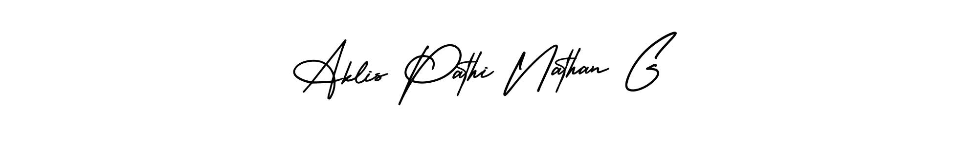 Make a beautiful signature design for name Aklis Pathi Nathan G. Use this online signature maker to create a handwritten signature for free. Aklis Pathi Nathan G signature style 3 images and pictures png