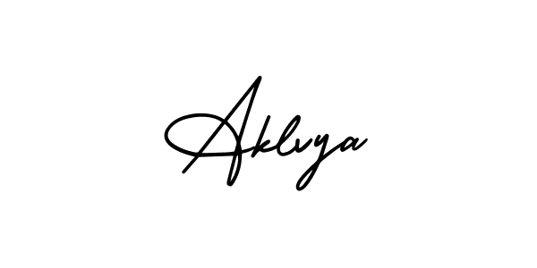 Use a signature maker to create a handwritten signature online. With this signature software, you can design (AmerikaSignatureDemo-Regular) your own signature for name Aklvya. Aklvya signature style 3 images and pictures png