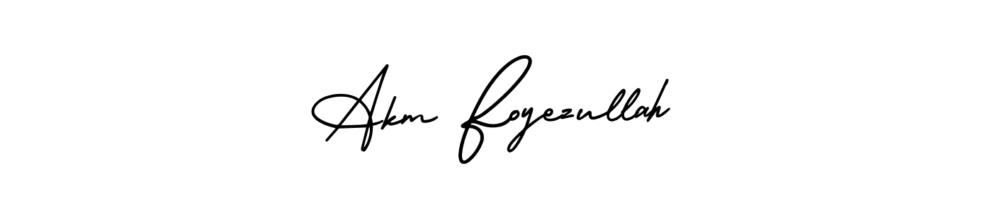 if you are searching for the best signature style for your name Akm Foyezullah. so please give up your signature search. here we have designed multiple signature styles  using AmerikaSignatureDemo-Regular. Akm Foyezullah signature style 3 images and pictures png